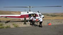 نجات جان دو بیمار نهاوندی توسط بالگرد اورژانس هوایی+ تصاویر